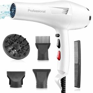 🌬️FASZIN Professional White Hair Dryer with Attachments BRAND NEW🌬️
